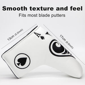 Housse de tête de club de golf en cuir blanc de qualité supérieure pour putter, personnalisable avec logo, pour le dropshipping - Product Image 3