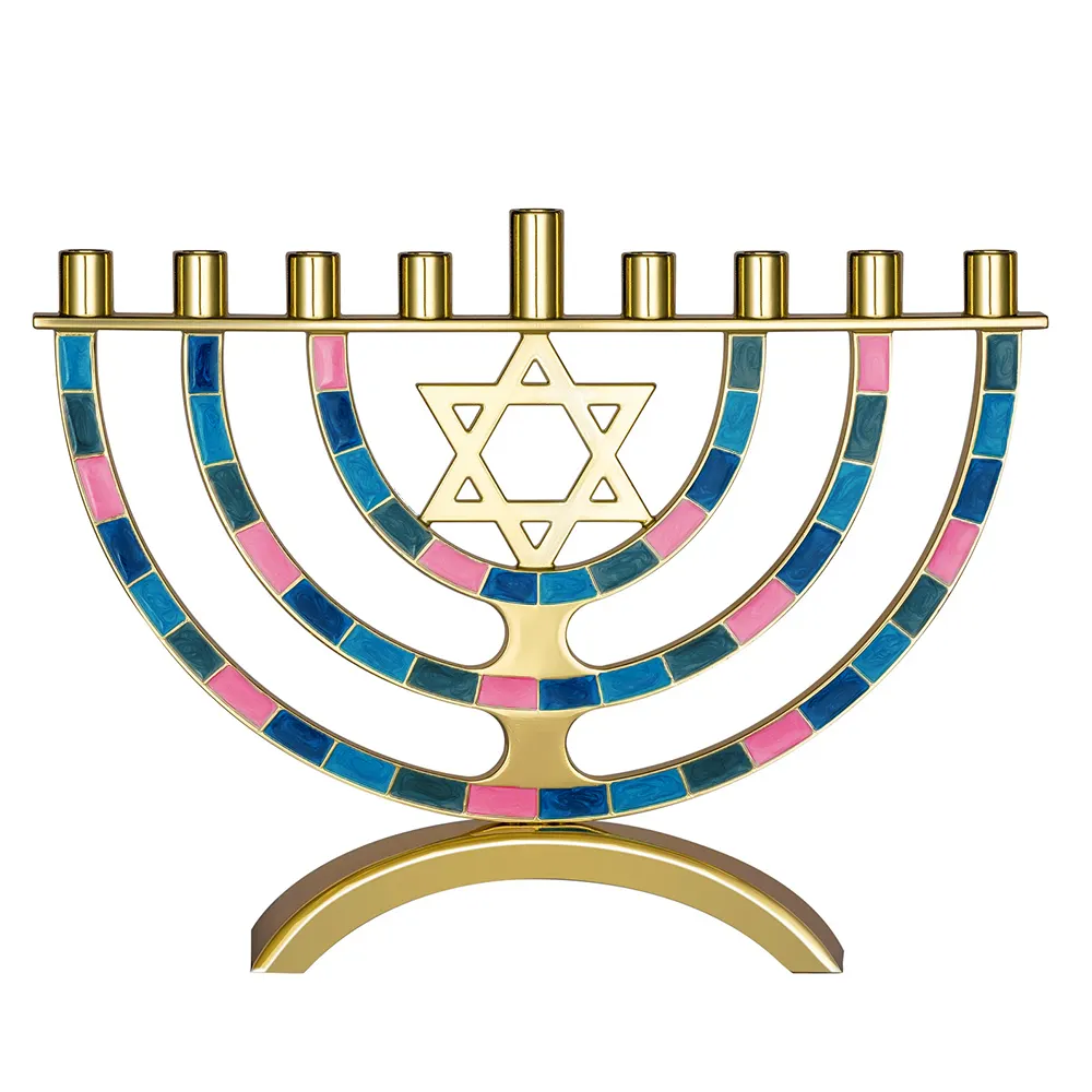 ที่ใส่เทียน Hanukkah,ที่ใส่เทียน Hanukkah ของชาวยิวตกแต่งจากโรงงานประเทศจีนมี9สาขา