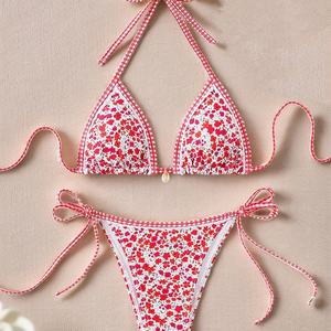 Conjunto de Bikini Push-Up para Mujer, Diseño 2025, con Escote en la Espalda, Estampado de Alta Calidad, Dos Piezas, Tanga, Traje de Baño para Playa - Product Image 5