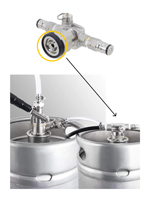 Tête de distribution à profil bas en acier inoxydable 304 pour mini-fût, avec double raccord rapide à bille pour fût de bière