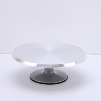 En gros, Plateau tournant à gâteau rond en alliage d'aluminium argenté de 10, 12 et 14 pouces, support de décoration de gâteaux, ensemble d'outils de pâtisserie