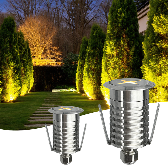 New Style 12V AC/DC Mini Recessed Underground LED Light Garden Pathway Lighting Waterproof Floor Step Inground Lights