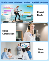 Microphone cravate sans fil K9 rose à condensateur avec clip métallique pour iPhone et Android - Réduction du bruit pour TikTok et diffusion en direct