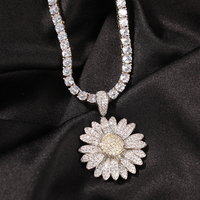 Derniers modèles de pendentif de fleur de soleil de naissance plaqué or et argent pour femmes