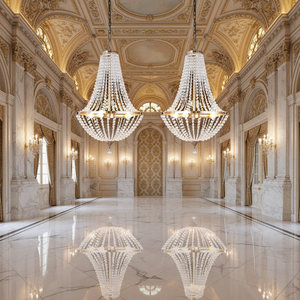 Lámpara Colgante Decorativa Personalizada para Escaleras de Hotel, Araña de Techo de Lujo con Cristales Dorados y Plateados, Iluminación LED para Decoración de Bodas - Product Image 2
