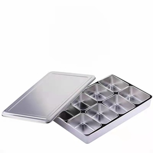 Stainless Steel Japanese 6 Compartment Spice Box Stainless Steel Condiment Box Spice Jar Seasoning Box For Kitchenware