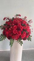 Grande Boule de Fleurs de Mariage Artificielle en Soie de 50cm 60cm 70cm Arrangement Rose Blanc Rouge Rose Centres de Table Décorations de Mariage