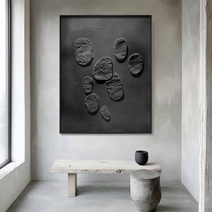 Arte Original Minimalista Abstracto, Arte de Pared en Lienzo, Arte Decorativo Texturizado en 3D para Sala de Estar, Envío Rápido, Pintura al Óleo para Colgar - Product Image 1