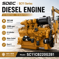 Moteur de machine de construction turbocompressé SDEC SC11CB220G2B1 162 kW 220 CV 2200 tr/min 10,5 L pour chargeuse sur pneus, bulldozer, niveleuse, rouleau compresseur