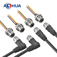 Système de gradation d'éclairage Led 5Pin faisceau de câbles Led M12 fil à panneau type IP65 connecteur métallique connecteur de câble mâle femelle