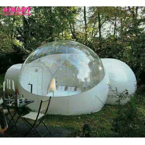 Factory direct sale inflatable bubblehouse inflatable igloo clear dome tent 2room