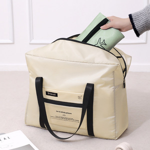 Travel Storage Bag Foldable Lightweight Gray Black Green Beige Trip Unisex Soft Handle - Product Image 3
