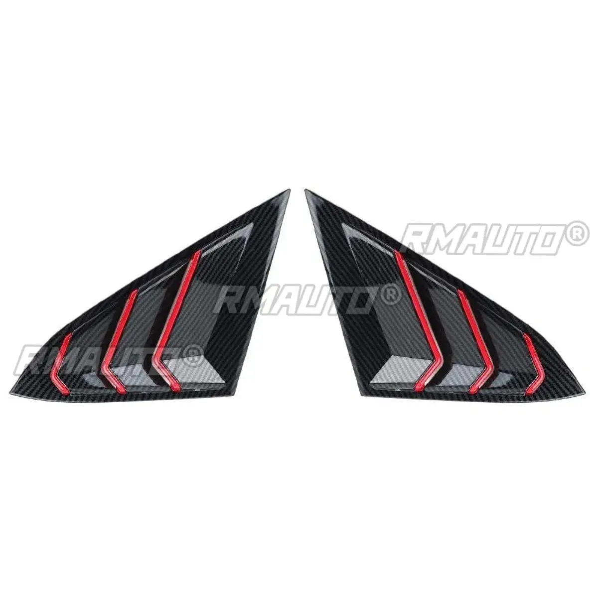 Honda Civic Rear Side Window Louvers Sport WINKA Rear Side Window Louvers For Honda Civic 2016-2020 - Sport Style Scoop Blinds In Black Honda Civic Rear Side Window Louvers 2016-2020 Sedan - Foto 14