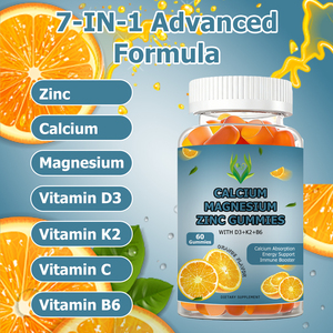 Gummies de calcium, magnésium et zinc en gros pour usines – Vitamines C, D3, K2, B6 – Améliore l'absorption du calcium, soutient l'énergie, renforce l'immunité - Product Image 5