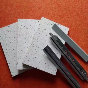 Tấm Trần sợi khoáng 600x600 âm thanh gạch Trần tùy chỉnh tấm Trần sợi khoáng treo trần tấm hấp thụ âm thanh - Product Image 5