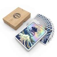 Cartes à Jouer Artistiques Ukiyo-e avec Logo Personnalisé, Jeu Holographique Arc-en-ciel, Dorure à Chaud, Taille Personnalisable, Boîte Cadeau en Papier Lin pour Boutiques de Musées