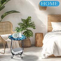 Table d'appoint extérieure en fer, petite, pliable, durable, design traditionnel pour patio, jardin, salon
