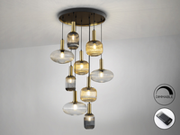 Lámpara Colgante de Cristal LED E12 de Diseño Europeo Moderno para Hotel, Escalera, Proyecto de Iluminación Elegante para el Hogar