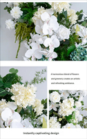 Décoration florale en forme d'arche de cerf style Monet, toile de fond de fleurs artificielles très vendue pour cérémonie de mariage en extérieur