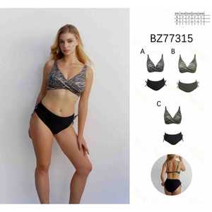 Costume da bagno intero da donna taglie forti con scollo a V, arricciato, controllo pancia, senza schienale, per l'estate e la spiaggia, all'ingrosso, nuovo BZ77315 - Product Image 1