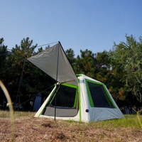 Tente de camping gonflable 4m², tente cabine à deux tons, imperméable et portable pour le glamping en extérieur