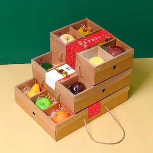 Boîte cadeau en carton ondulé kraft pour fruits secs avec poignée - Product Image 4