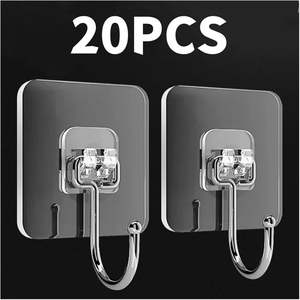 Crochet mural noir tendance pour la maison, crochet adhésif puissant, bonne adhérence murale, crochet sans trace, capacité de charge élevée - Product Image 2