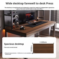 Bureau d'étude compact tout-en-un pour chambre à coucher avec panneau perforé pour ordinateur et table de jeu