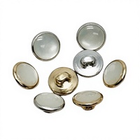 Kancing Kemeja Cardigan Bulat 12mm Berpinggir Emas, Mutiara Mata Kucing Logam Modern Jahitan Tangan, Grosir 26032101