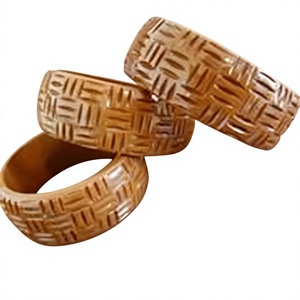 Vintage Round New Resin Design <b>Bangle</b> Vase Sets Stylish with Floral Pattern in Yellow Black and Teal Party for Home Decoration - Product Image 3