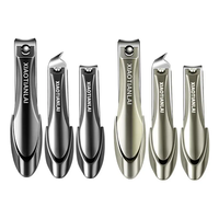 Coupe-ongles professionnel en acier inoxydable, ensemble de manucure en forme de mante biseautée, anti-éclaboussures, outils de coupe d'ongles pour le personnel