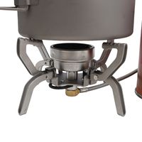 Réchaud à gaz portable pliable manuel en acier inoxydable léger pour le camping en plein air, la randonnée, le pique-nique et la survie