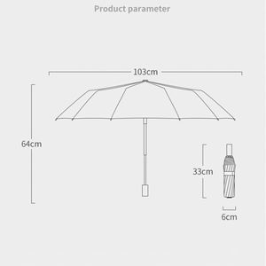 Wholesale Custom Logo High Density Fabric Polyester Three-<b>Folding</b> Fully-Automatic Business Gifts Umbrella - Product Image 6
