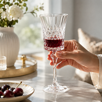 Verres à vin de luxe en cristal taillé diamant, gobelets romantiques français à long pied pour mariages, banquets et fêtes - Vente en gros