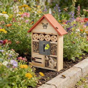 Home Gardening Multifunction Wood Insect Wooden Bee <strong>Box</strong> <strong>Bug</strong> House Hanging Habitat for Insects - Product Image 1