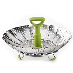 Cesta Vaporera Plegable <span class=keywords><strong>de</strong></span> Acero Inoxidable para Verduras, Pescado y Mariscos, Expandible, Compatible con <span class=keywords><strong>Ollas</strong></span> <span class=keywords><strong>de</strong></span> Varios Tamaños - Product Image 3