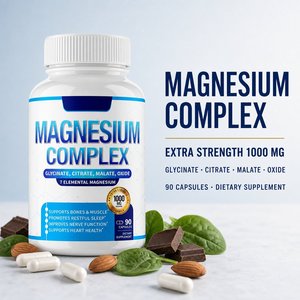 OEM/ODM Popolare Integratore Energetico in Capsule di Glicinato di Magnesio per Adulti, Complesso per la Salute Immunitaria e Intestinale, Supporto per 24 Mesi - Product Image 1