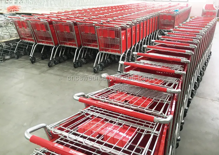 Carrito de plástico resistente para supermercado, carrito de compras de gran tamaño