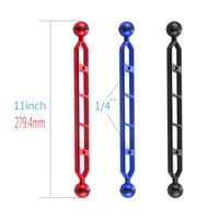 Takenoken caméra photographie natation plongée en alliage d'aluminium tige d'extension double balles bras pour Gopro torche sous-marine lumière vidéo