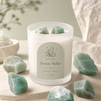Bougie parfumée en cire de soja naturelle dans un bocal en verre givré transparent, pour chambre à coucher, maison, coffret cadeau