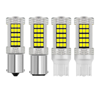 1156 BA15S 1157 BAY15D 7440 7443 66SMD 2835 LED Clignotant, Feu Stop, Feu de Recul, Feu Arrière 12-24V 360 °   Ampoule en aluminium blanc ambre rouge