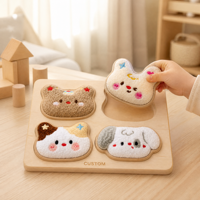 Jouets sensoriels en bois personnalisés pour animaux de compagnie, puzzle tactiles, salle de jeux, jouets Montessori en bois, jouets éducatifs pour bébés
