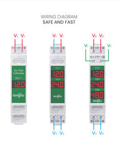 TONGOU Mini Modular LED Pantalla digital Monofásico Montaje en carril Din Medidor de voltaje 11V-310V <span class=keywords><strong>DC</strong></span> Detector Protector Mod - Product Image 6