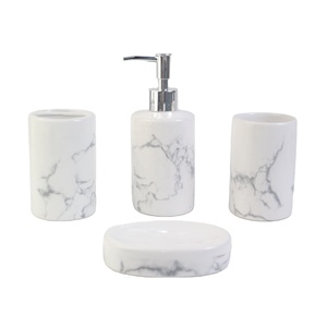 <span class=keywords><strong>Juego</strong></span> de accesorios de <span class=keywords><strong>baño</strong></span> de cerámica de mármol, plato de jabón de <span class=keywords><strong>baño</strong></span>, dispensador de cerámica - Product Image 1