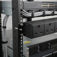 Unité de distribution d'énergie (PDU) de type britannique 1U de 19 pouces PDU en rack à 7 voies Unité de distribution d'énergie (PDU) de type britannique 19 pouces 1U Rack à 7 voies