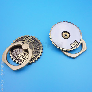 Custom Carved Die Cast 3D Pattern Ring <b>Holder</b> Phone Stand Antique Bronze Alloy Desktop <b>Tablet</b> Stand Zinc Alloy Back Adhesive - Product Image 2