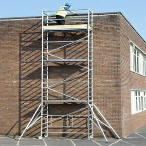 Torre di Ponteggio Mobile in Alluminio Leggero, Larghezza Singola/Doppia, Certificata EN 1004 per Manutenzione Interna e Installazione HVAC in Israele - Product Image 1
