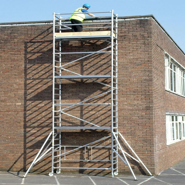 Lightweight Aluminum Mobile Scaffold Tower Single/Double Width EN 1004 Certified for Israel Indoor Maintenance&HVAC Installation