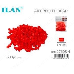 Perline Perler ILAN Art 5x5mm Rosso Brillante 500pz circa per Lavori Creativi - Product Image 1