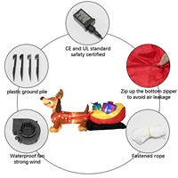 Sled gonflable en forme de chien saucisse de 2,4 m avec lumières LED pour la décoration extérieure de jardin et de cour